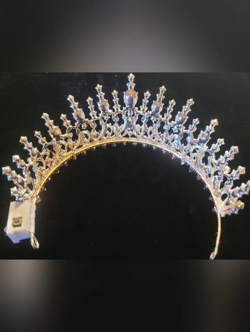 Crystal Tiara Crown with Pale Opal Accents And Rhinestones,